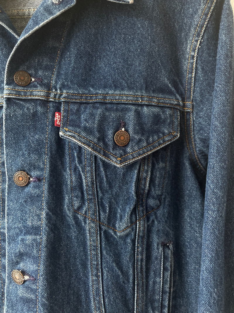 Vintage Levi's Red Tab Dark Denim Trucker Jacket L - We Thieves