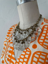 Vintage Brass Art Deco Chandelier Costume Necklace - We Thieves