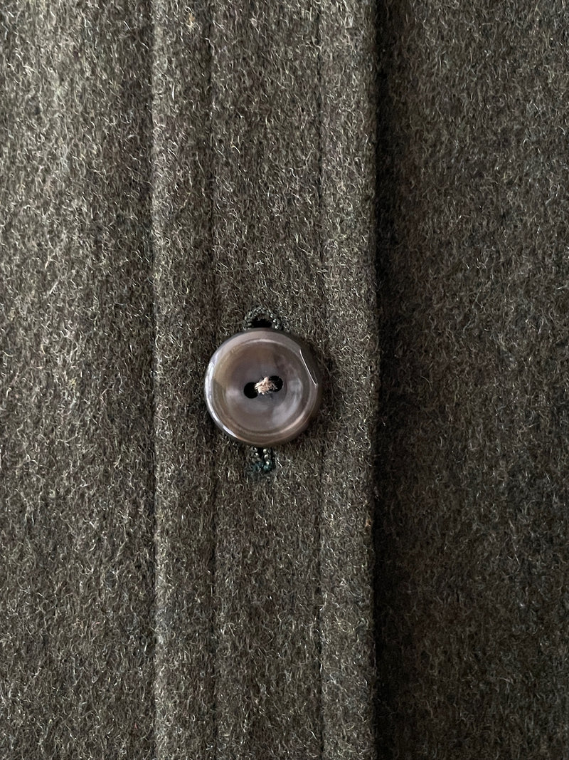 Vintage 60s/70s Yves Saint Laurent Olive Green Wool Loden Cape