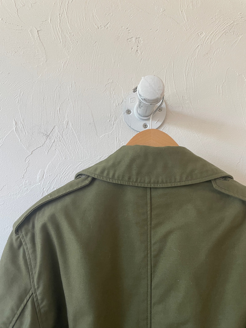 Vintage Military OG-107 Green Belted Trench Coat w/ Removable Lining S - We Thieves