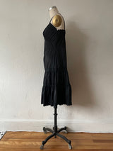 Vintage Tiered Black Embroidered Slip Dress M - We Thieves