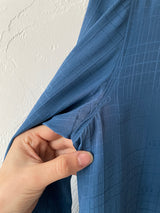 Vintage Gucci GG Logo Blue Silk Jacquard Blouse XS/S