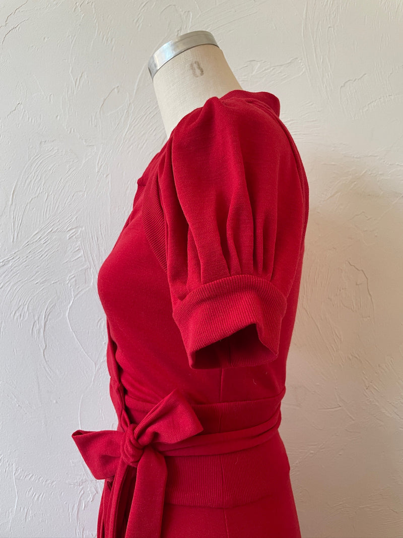 Vintage Diane Von Furstenburg Red Wool Wrap Dress S/M - We Thieves