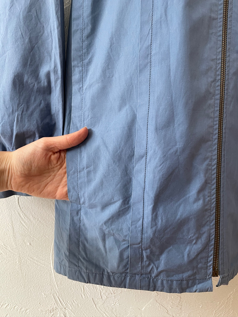 Vintage 80s Yves Saint Laurent Rive Gauche Lightweight Blue Jacket Jacket M (AS-IS)