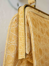 Vintage Structured Embossed Honey Leather Handbag - We Thieves