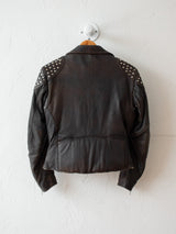 Vintage Studded Insulated Brown Leather Motorcycle Jacket M - We Thieves