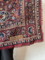 Vintage Ralph Lauren Maroon Tapestry Inspired Woven Scarf - We Thieves