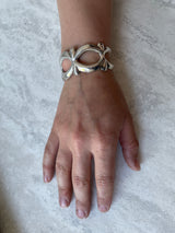 Vintage Navajo Artisan Signed Sterling Silver Cuff - We Thieves