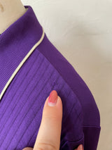 Vintage 1960/70s Purple Rayon Knit Blouse S