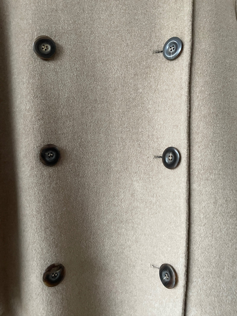 Vintage Akris Beige Cashmere A-Line Car Coat S