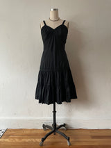 Vintage Tiered Black Embroidered Slip Dress M - We Thieves