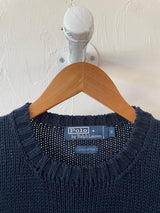 Vintage Polo Ralph Lauren Navy Cotton American Flag Sweater S/M - We Thieves