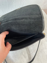 Vintage 90s Coach Black Leather Companion Flap Handbag