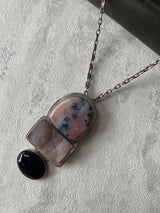 Vintage Triple Stone Crystal Sterling Silver Necklace - We Thieves