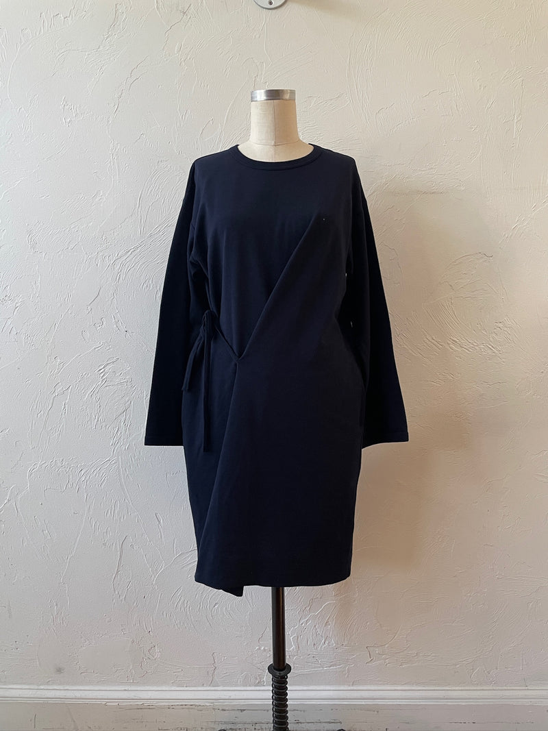 Vintage Comme Des Garçons Navy Wool Asymmetrical Cape/Dress M/L - We Thieves