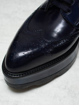 Vintage Prada Navy Leather Platform Oxford Brogues 8.5 - We Thieves