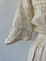 Vintage Antique Couture Linen + Lace Occasional Maxi Dress S/M - We Thieves