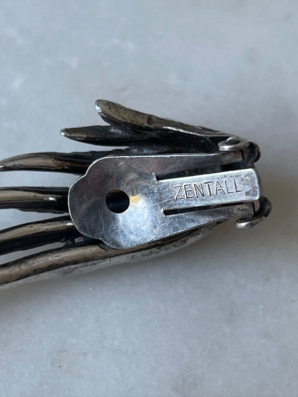Vintage Zentall Angel Wing Clip On Earrings