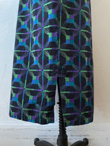 Vintage Marimekko Black & Jewel Tone Print Cotton Dress M/L