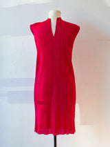 Vintage Issey Miyake Pleats Please Fuscia Pink Sleeveless Plissé Tunic Dress S/M - We Thieves