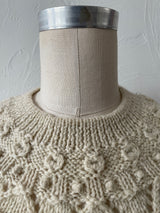 Vintage JG Hook Handknit Cream Wool Fisherman Pullover Sweater S - We Thieves