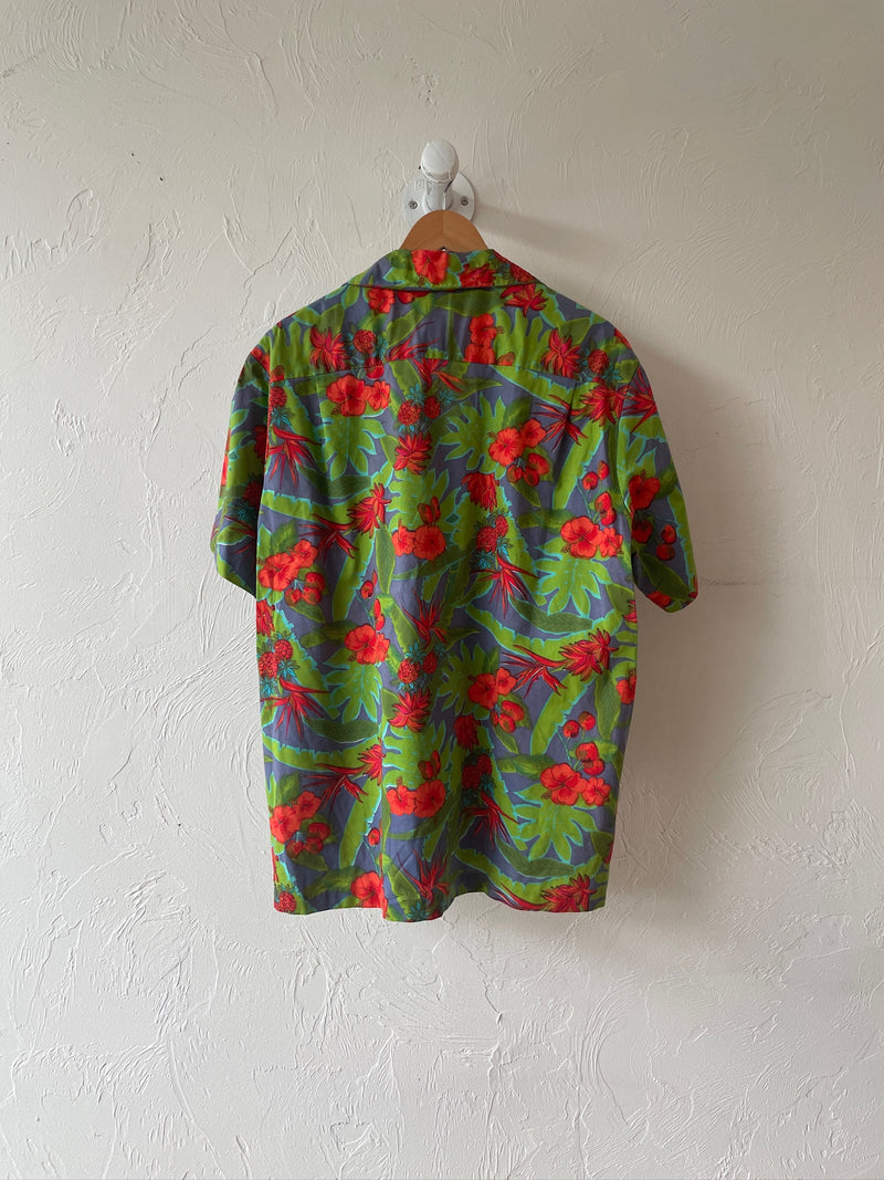 Vintage Sears Red + Green Hawaiian Button Down Shirt L - We Thieves