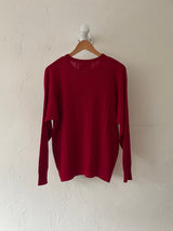 Vintage Pringle of Scotland Red Wool Cableknit Sweater M/L