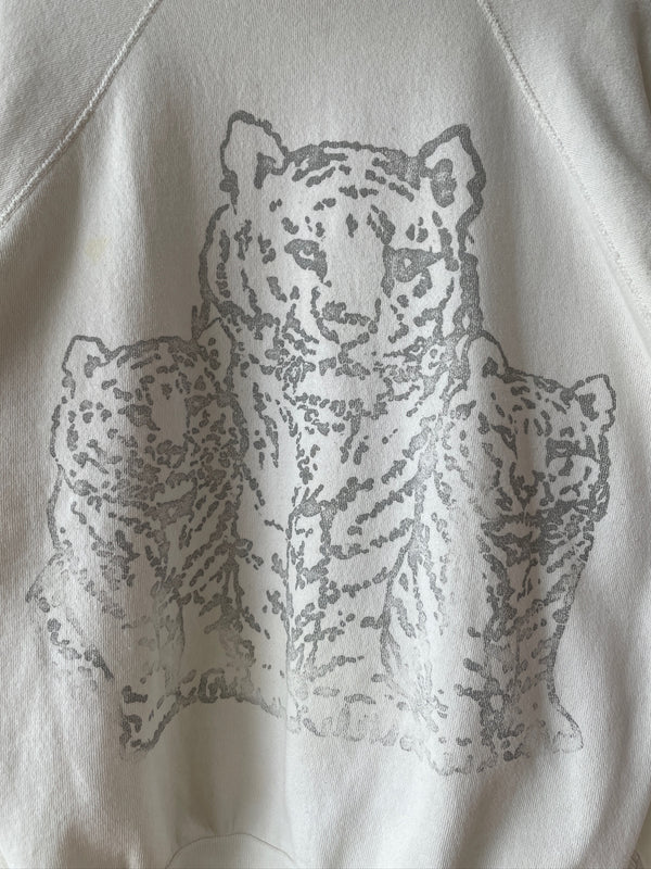 Vintage 70s/80s Three Tigers White Graphic Crewneck Sweatshirt S - We Thieves