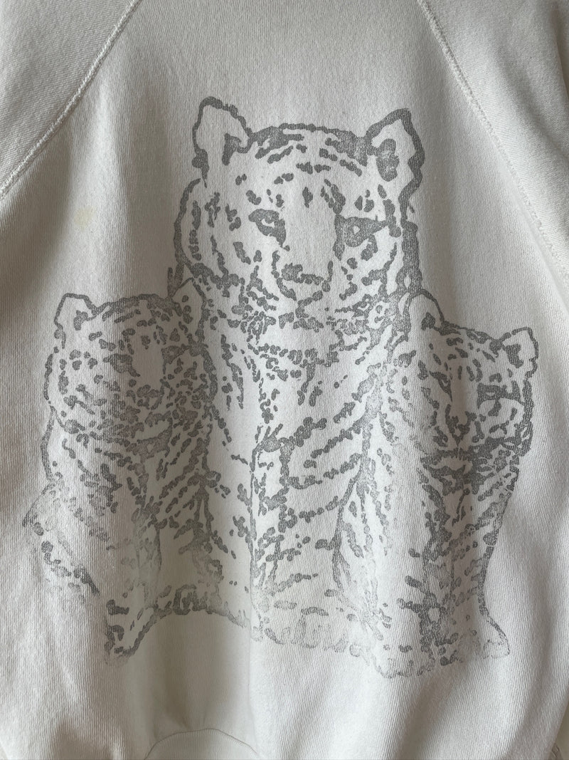 Vintage 70s/80s Three Tigers White Graphic Crewneck Sweatshirt S - We Thieves