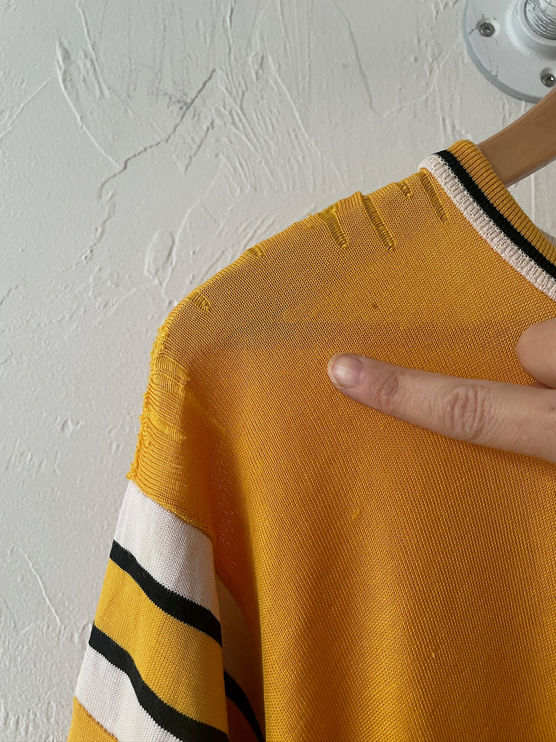 Vintage Thrashed Yellow & Black Number 13 Jersey T-Shirt L