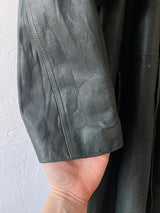 Vintage I.O.U. Long Green Leather Dolman Sleeve Coat M/L - We Thieves