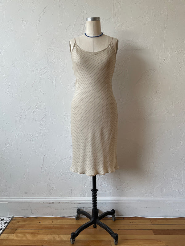 Vintage Armani Diagonal Stripe Bias Cut Midi Dress S - We Thieves