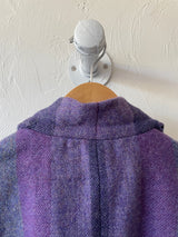 Vintage Avoca Irish Wool Purple Striped Cape Coat with Scarf