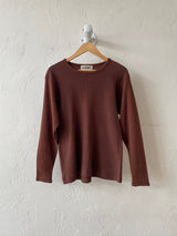 Vintage Issey Miyake Earth Brown Cotton Long Sleeve Knit Shirt S - We Thieves