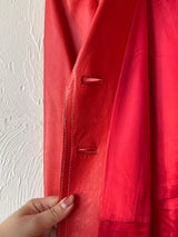 Vintage 1970s Leda Spain Red Leather Trench S - We Thieves