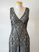 Vintage Max Mara Sleeveless Lace Little Black Dress S - We Thieves