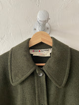 Vintage 60s/70s Yves Saint Laurent Olive Green Wool Loden Cape