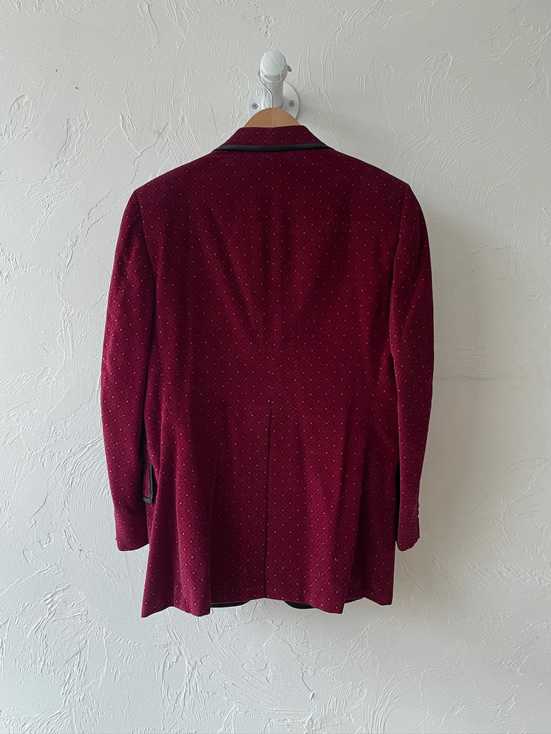 Vintage Reuben's Bespoke Maroon Velvet Blazer M/L
