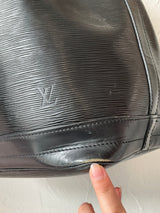 Vintage Louis Vuitton Black Leather Bucket Bag