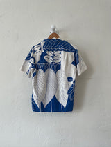 Vintage White + Blue Waltah Clarke Hawaiian Shirt S - We Thieves