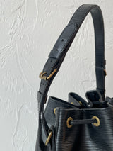 Vintage Louis Vuitton Black Leather Bucket Bag