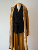 Vintage Lady Skully Caramel Suede Leather Trench Coat M - We Thieves