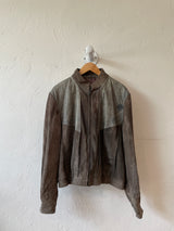 Vintage 1980s Wilson's Taupe Leather & Suede Jacket M/L