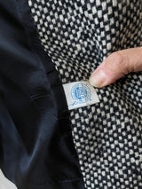 Vintage 60s Jane Justin Black & White Woven Wool Coat M