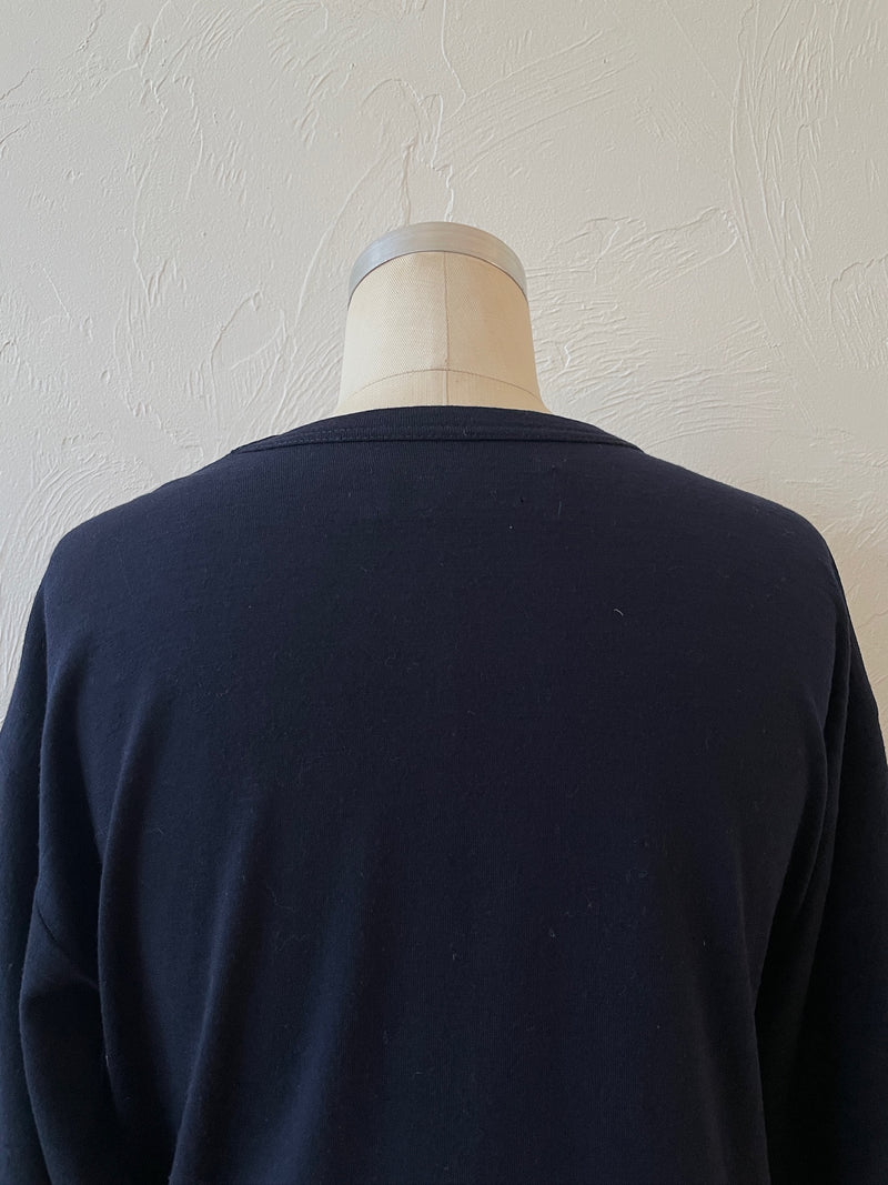 Vintage Comme Des Garçons Navy Wool Asymmetrical Cape/Dress M/L - We Thieves