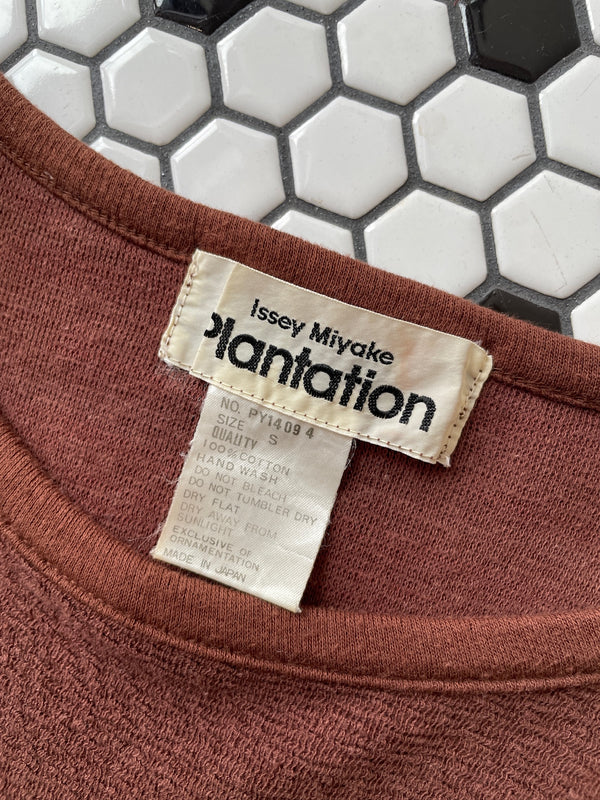 Vintage Issey Miyake Earth Brown Cotton Long Sleeve Knit Shirt S