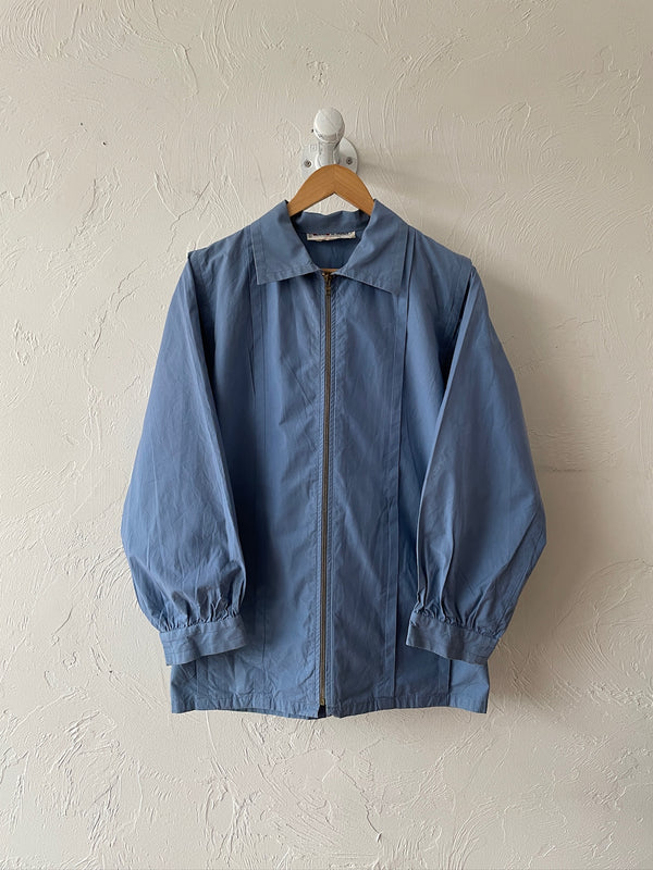 Vintage 80s Yves Saint Laurent Rive Gauche Lightweight Blue Jacket Jacket M (AS-IS)