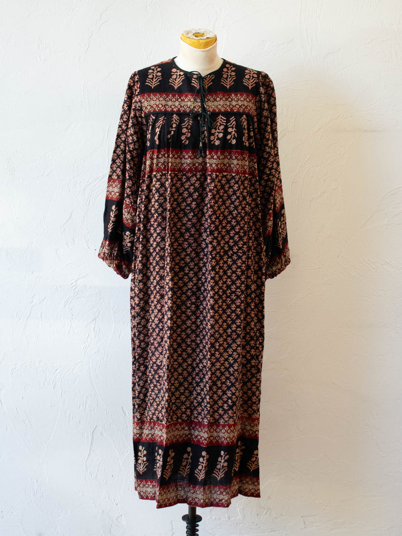 Vintage 1970s Indian Cotton Block Print Dress S/M - We Thieves