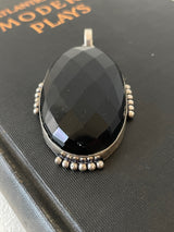 Vintage Large Faceted Onyx & Sterling Silver - We Thieves
