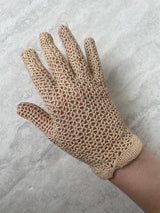 Vintage Edwardian Small Beige Crochet Gloves - We Thieves
